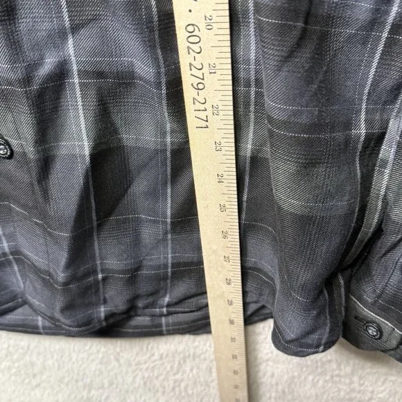 Dixxon Flannel Megadeth Black Gray Plaid Shirt Large NEW - Picture 7 of 9